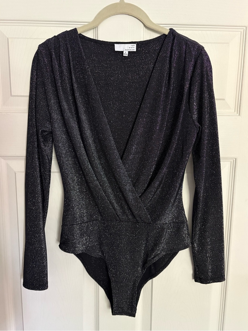 Ten Sixty Sherman- Black Sparkle Bodysuit - Long Sleeve